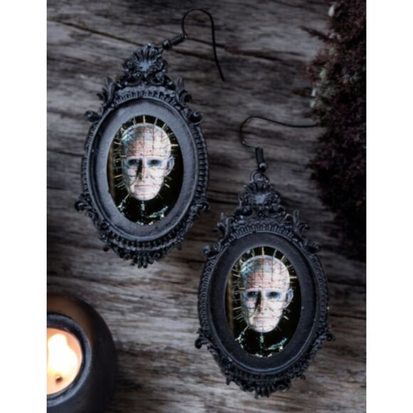 Pinhead Earrings Hellraiser Jewelry Clive Barker Bubble Gum Horror Decor - Picture 1 of 1